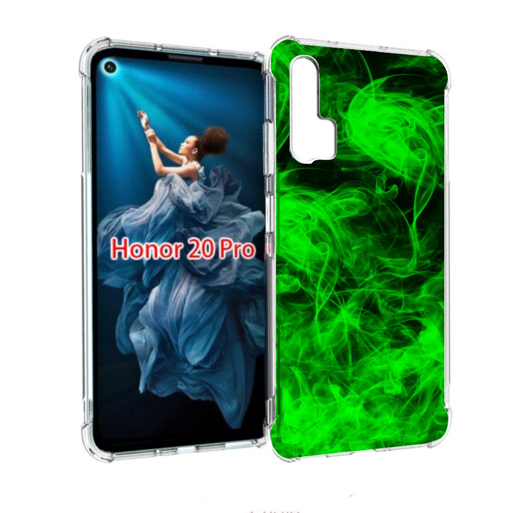 

Чехол бампер MyPads зеленый-дымок для Honor 20 Pro противоударный, Прозрачный, Tocco