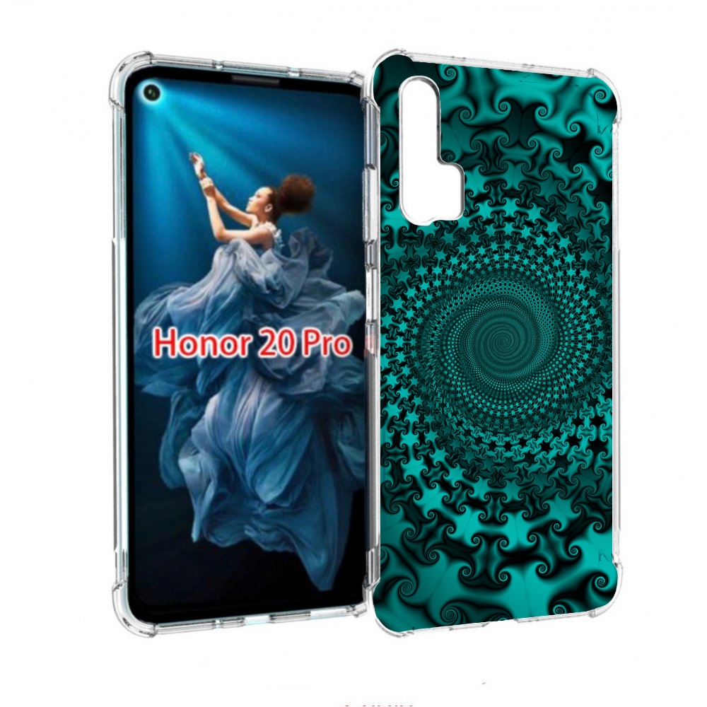 

Чехол бампер MyPads зеленый-гипноз для Honor 20 Pro противоударный, Прозрачный, Tocco