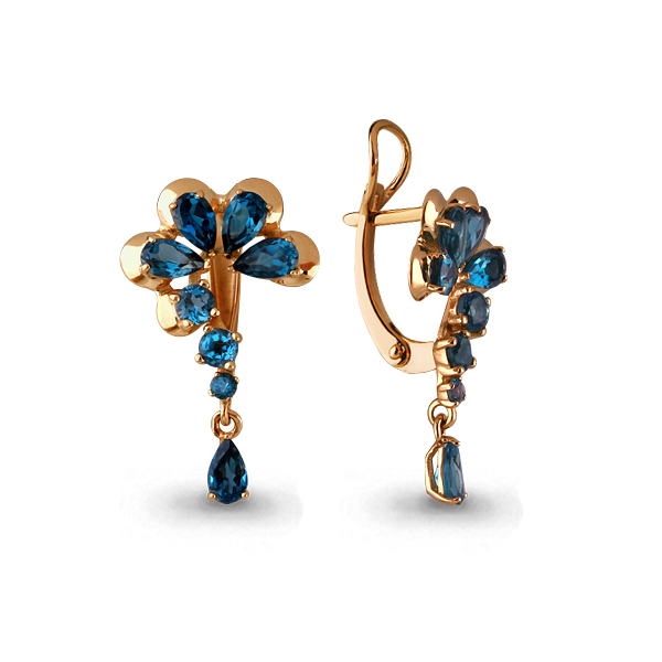 

Серьги из красного золота с топазом Aquamarine 4462108_585_кз, 4462108_585_кз