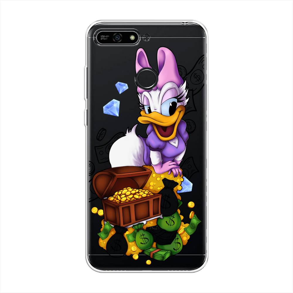 

Чехол на Honor 7A Pro "Rich Daisy Duck", Коричневый;белый;фиолетовый, 65450-6