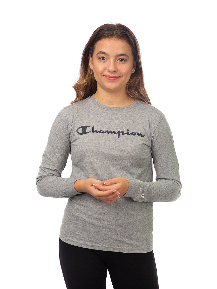 Футболка детская Champion long sleeve t-shirt, 152 серый