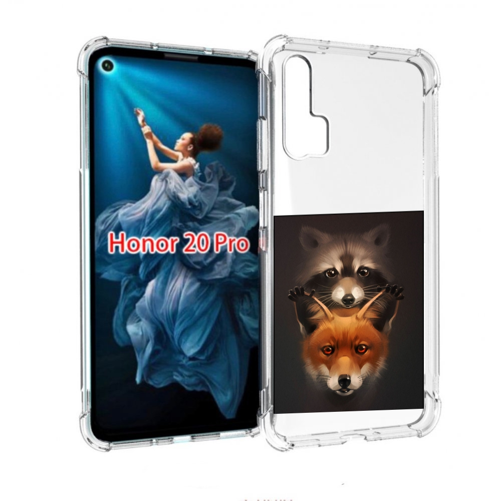 

Чехол бампер MyPads енотик-лисенок для Honor 20 Pro противоударный, Прозрачный, Tocco