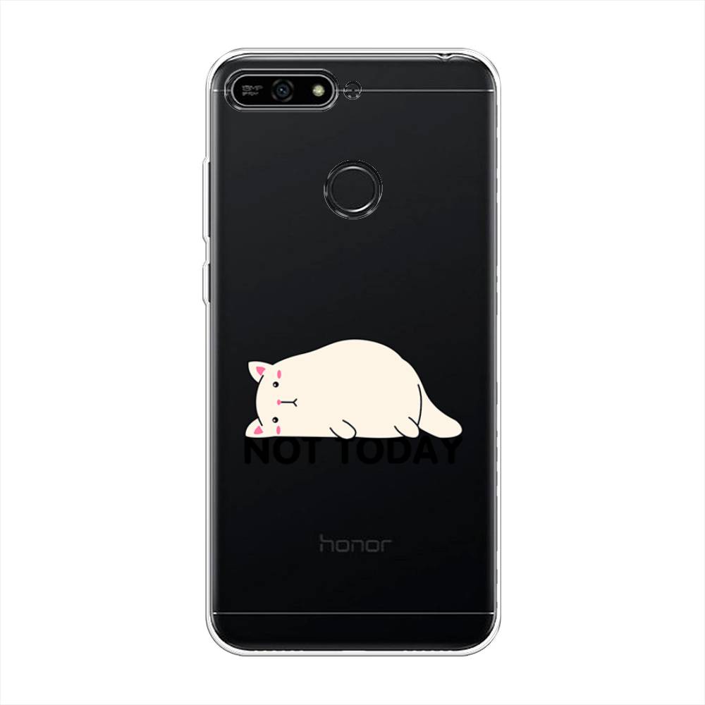 

Чехол на Honor 7A Pro "Cat not today", Белый;розовый;черный, 65450-1