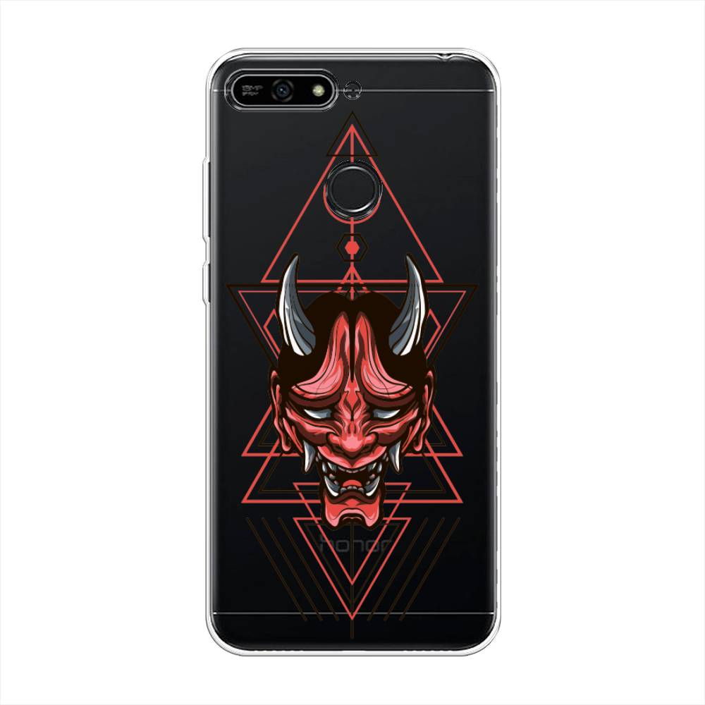 

Чехол на Honor 7A Pro "Hanya Oni mask", Серый;красный;черный, 65450-4