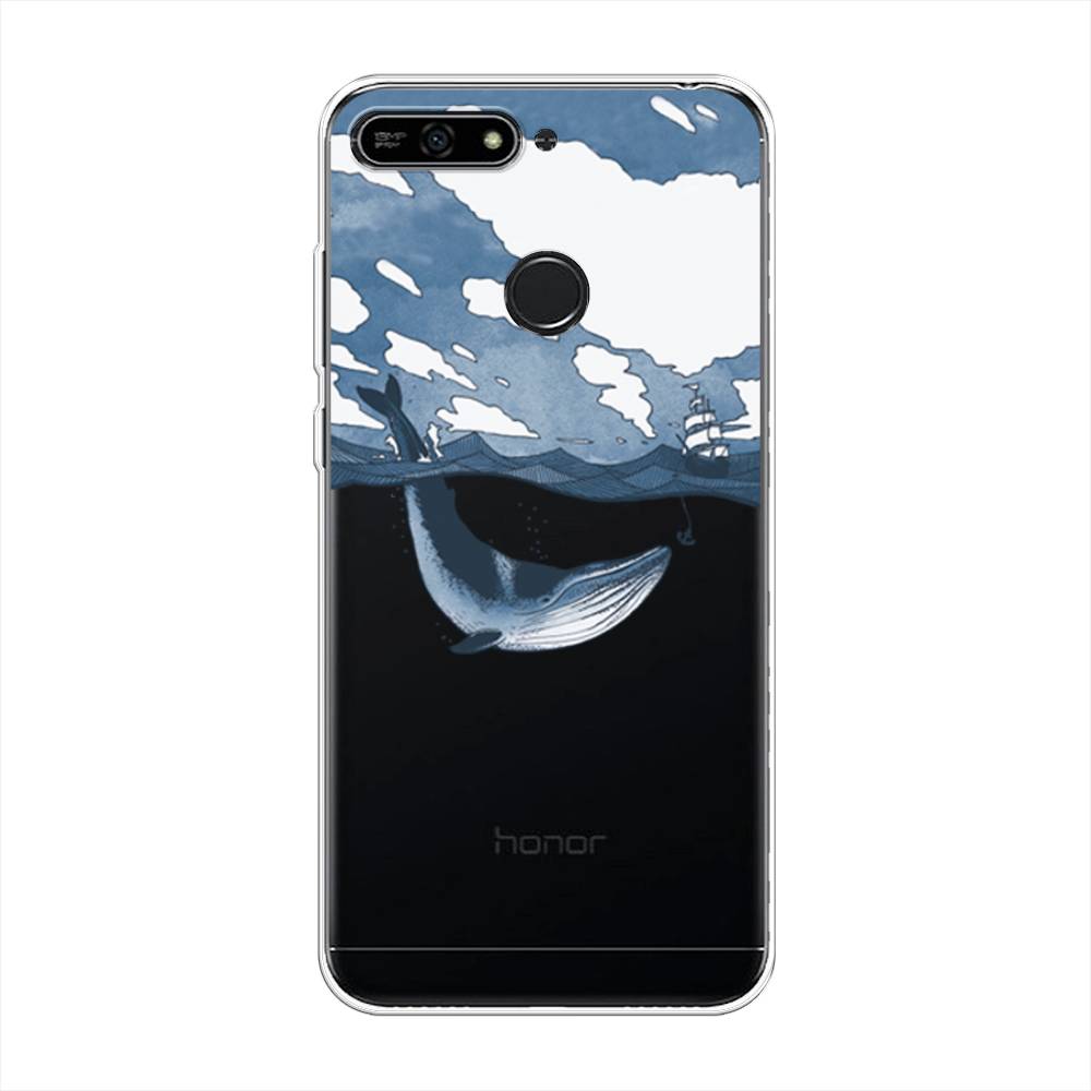 

Чехол на Honor 7A Pro "Большой кит", Синий, 65450-1