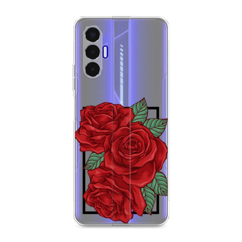 

Чехол для Tecno Pova 3 "Три алые розы", Красный, 301550-2