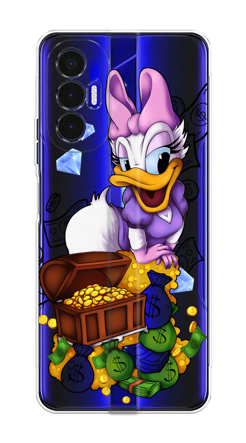 

Чехол на Tecno Pova 3 "Rich Daisy Duck", Коричневый;белый;фиолетовый, 301550-6