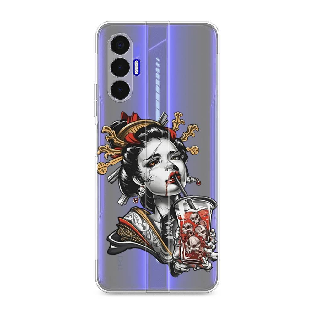 

Чехол для Tecno Pova 3 "Опасная гейша", Красный;черный;серый, 301550-4