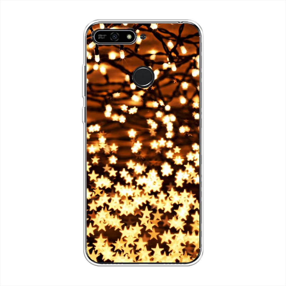 

Чехол на Honor 7A Pro "Новогодняя гирлянда", Золотистый, 65450-5