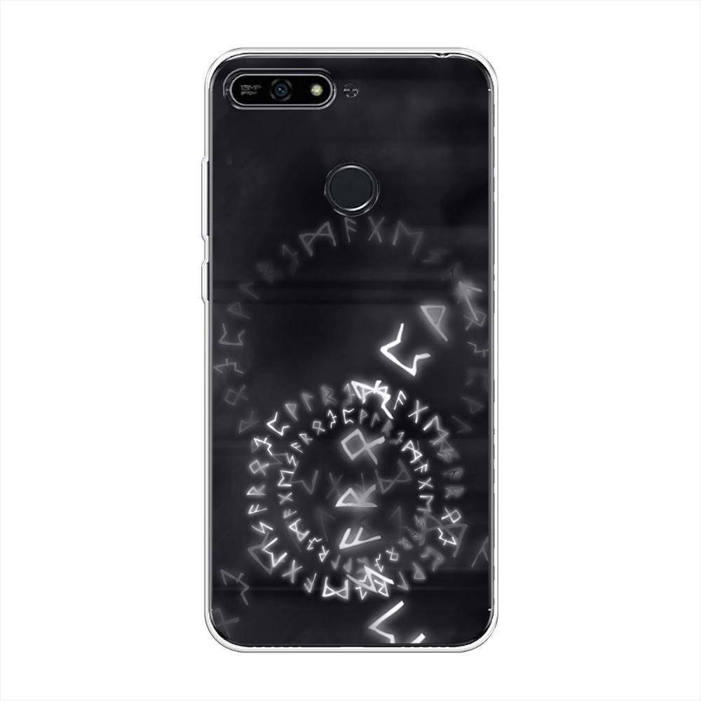 

Чехол на Honor 7A Pro "Руны", Серый;черный, 65450-3
