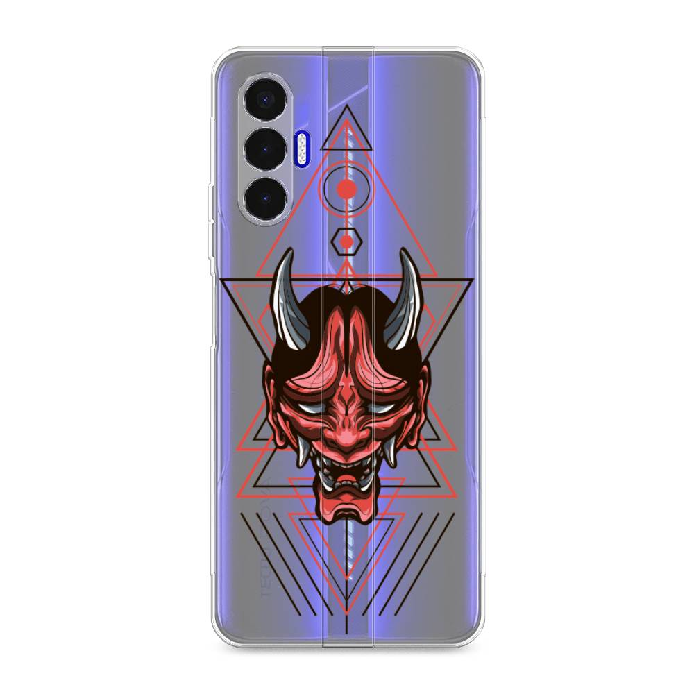 

Чехол на Tecno Pova 3 "Hanya Oni mask", Серый;красный;черный, 301550-4
