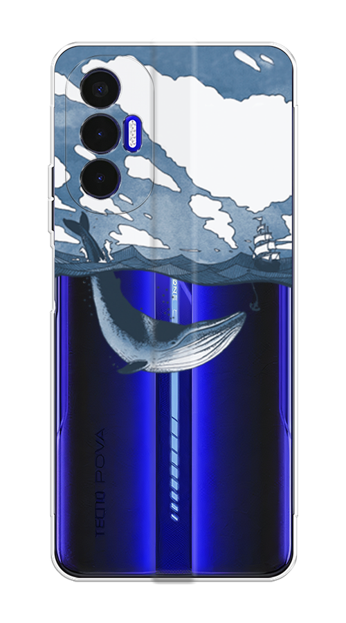 

Чехол на Tecno Pova 3 "Большой кит", Синий, 301550-1