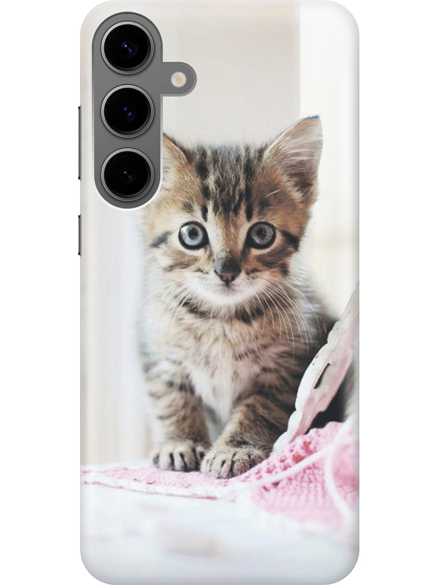 

Силиконовый чехол на Samsung Galaxy S24+ с рисунком "Милый котенок", Белый;коричневый, 20011905