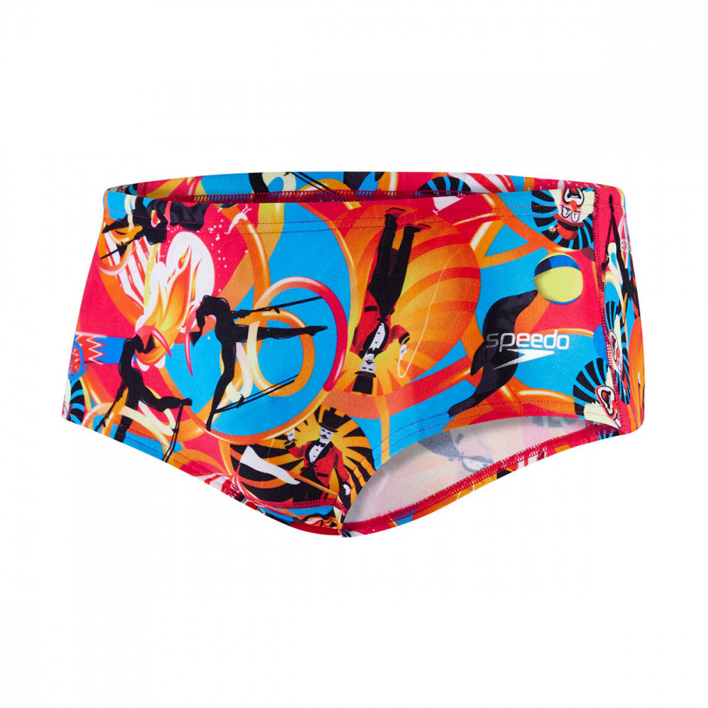 Плавки детские Speedo SPEEDO Solar Pavola 14cm Allover Brief, зеленый, 128