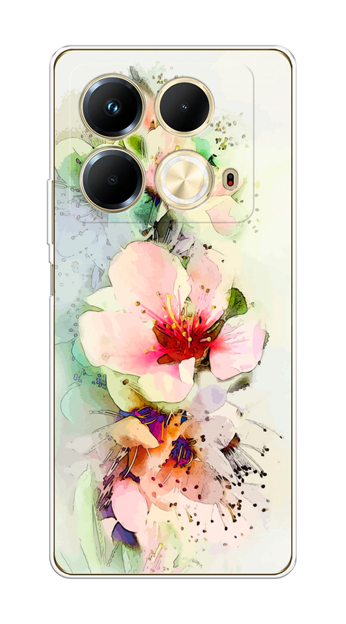 

Чехол на Infinix Note 40 "Нежные цветы", Зеленый;розовый, 3105850-1