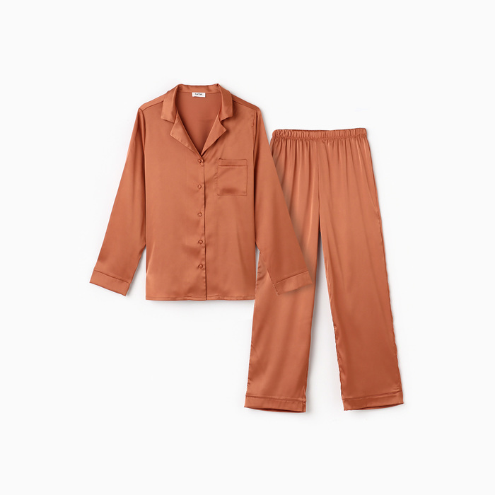 

Пижама женская KAFTAN BASIC коричневая 40-42 RU, Коричневый, BASIC