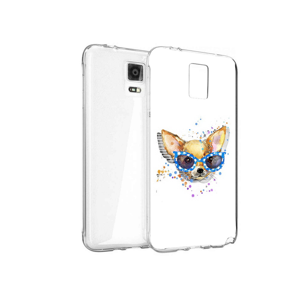 

Чехол MyPads Tocco для Samsung Galaxy Note 4 чихуа-хуа в очках, Прозрачный, Tocco