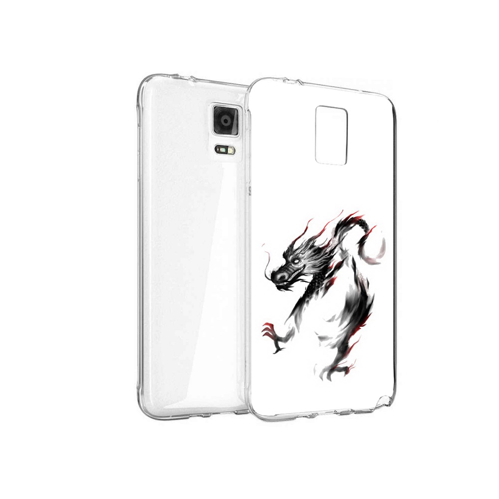 

Чехол MyPads Tocco для Samsung Galaxy Note 4 черный дракон, Прозрачный, Tocco
