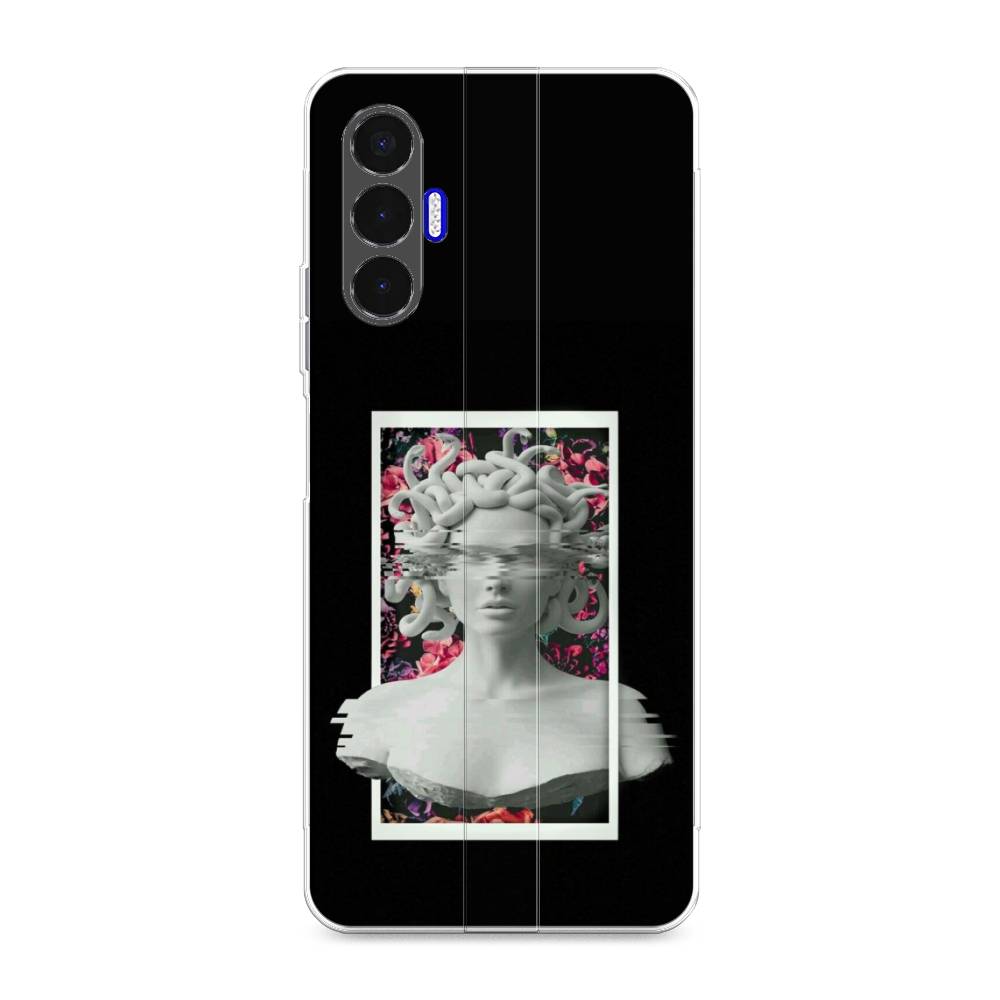 

Чехол для Tecno Pova 3 "Web Punk Медуза Горгона", Черный;серый, 301550-6