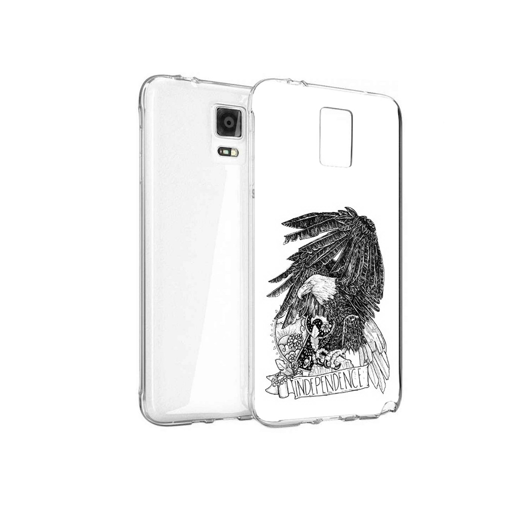 

Чехол MyPads Tocco для Samsung Galaxy Note 4 черно белый сокол, Прозрачный, Tocco