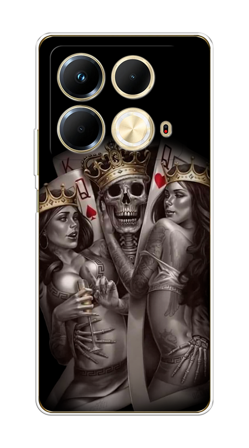 

Чехол на Infinix Note 40 "Карты король и королевы", Серый;желтый, 3105850-1