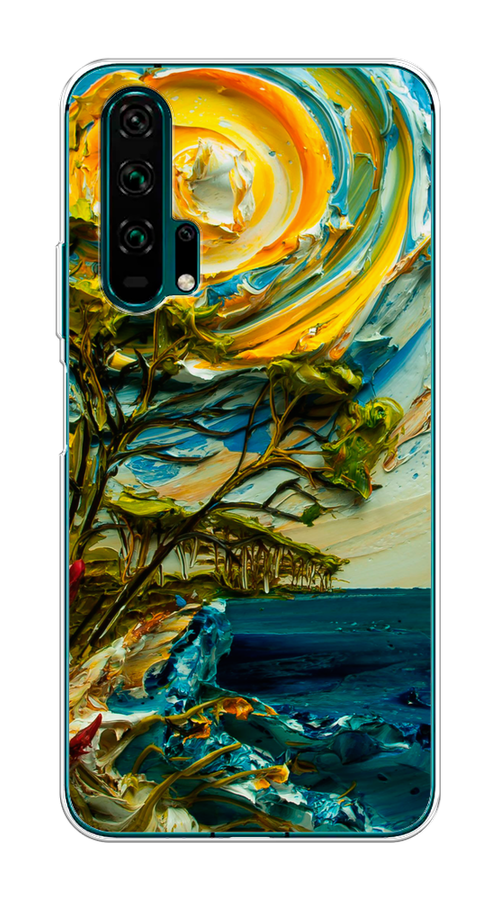 

Чехол на Honor 20 Pro "Солнце живопись", Желтый;синий, 69350-4