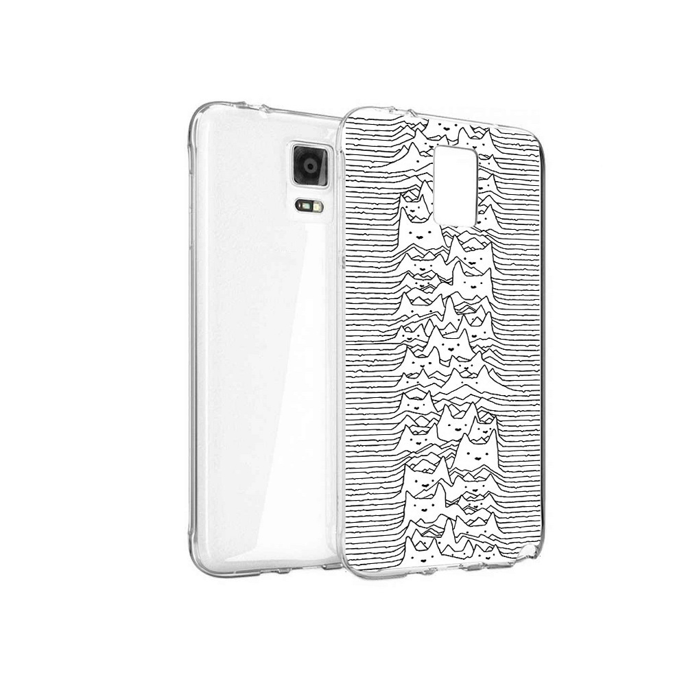 

Чехол MyPads Tocco для Samsung Galaxy Note 4 черно белые коты 3D, Прозрачный, Tocco