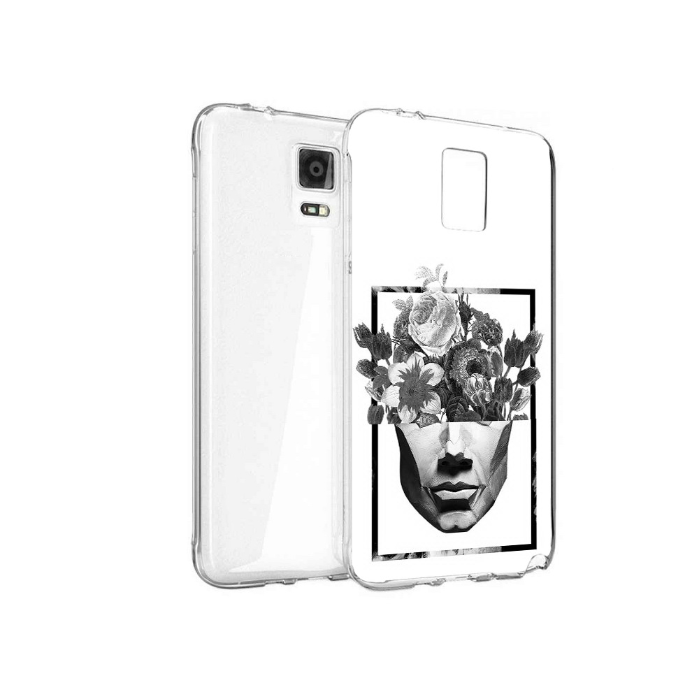 

Чехол MyPads Tocco для Samsung Galaxy Note 4 черно белая ваза в абстракции, Прозрачный, Tocco
