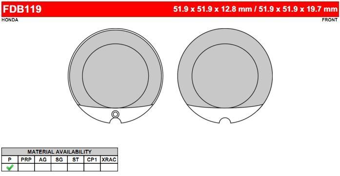 

FDB119 Ferodo тормозные колодки, FDB119