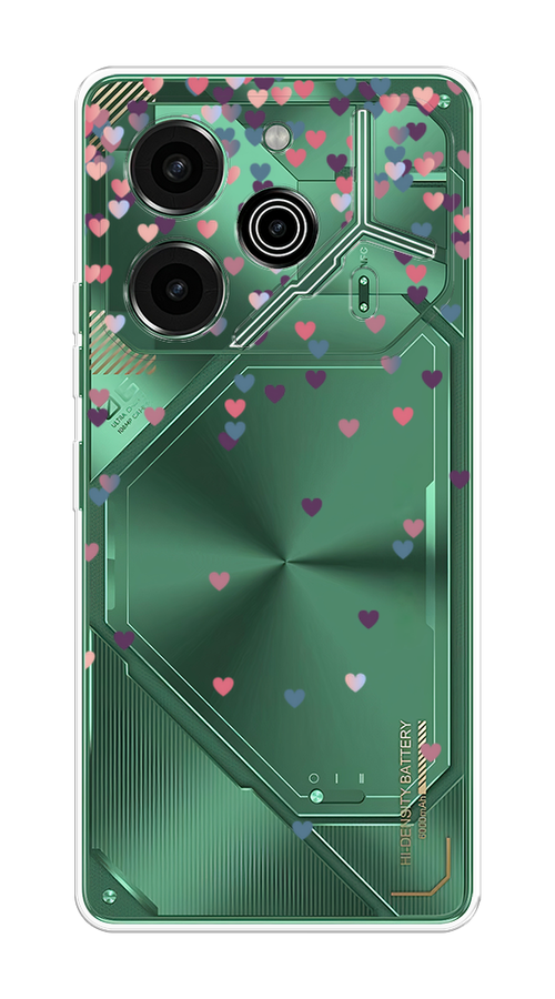

Чехол на Tecno Pova 6 Pro 5G "Посыпка сердечки", Розовый;фиолетовый, 305250-1