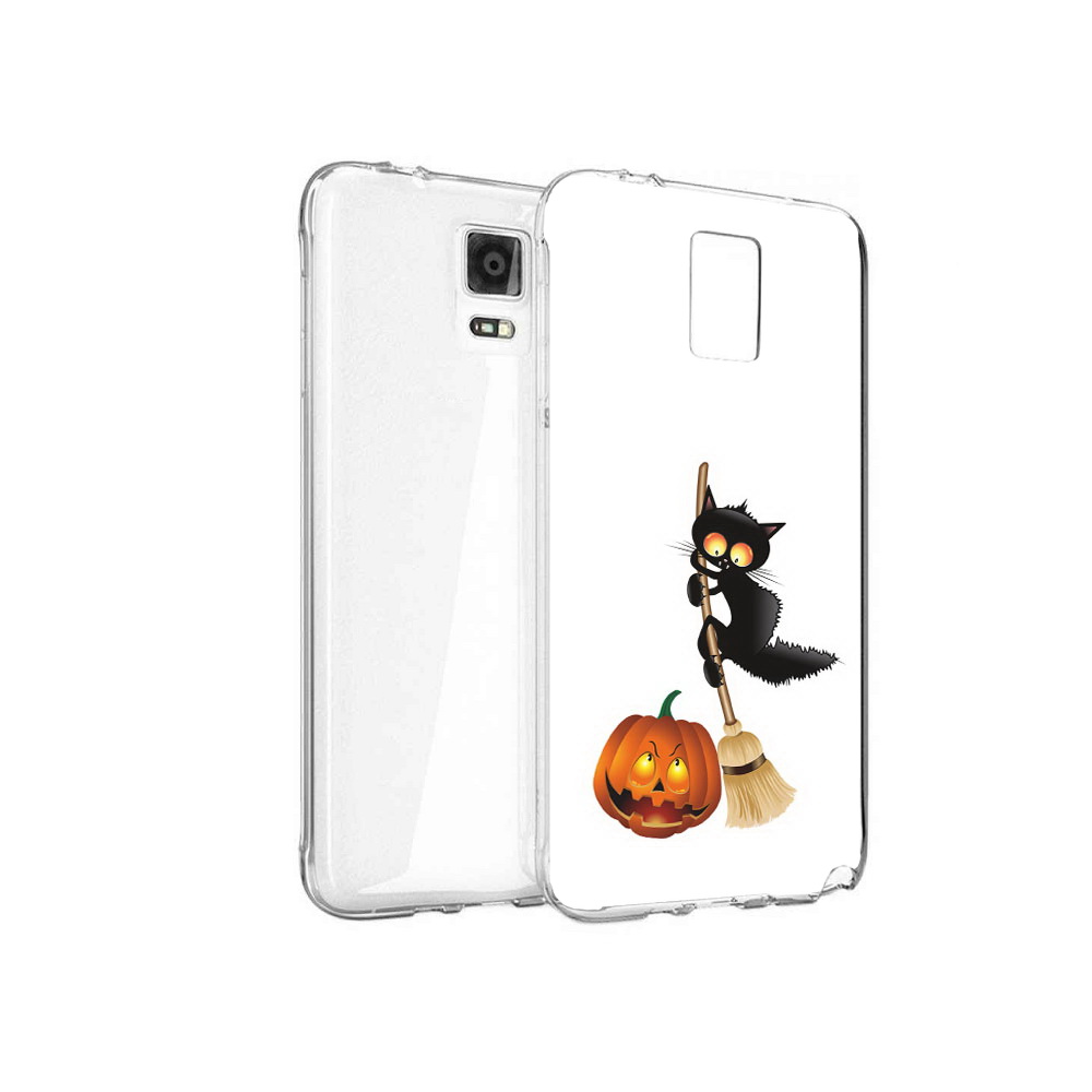 

Чехол MyPads Tocco для Samsung Galaxy Note 4 хэлуинский котик, Прозрачный, Tocco