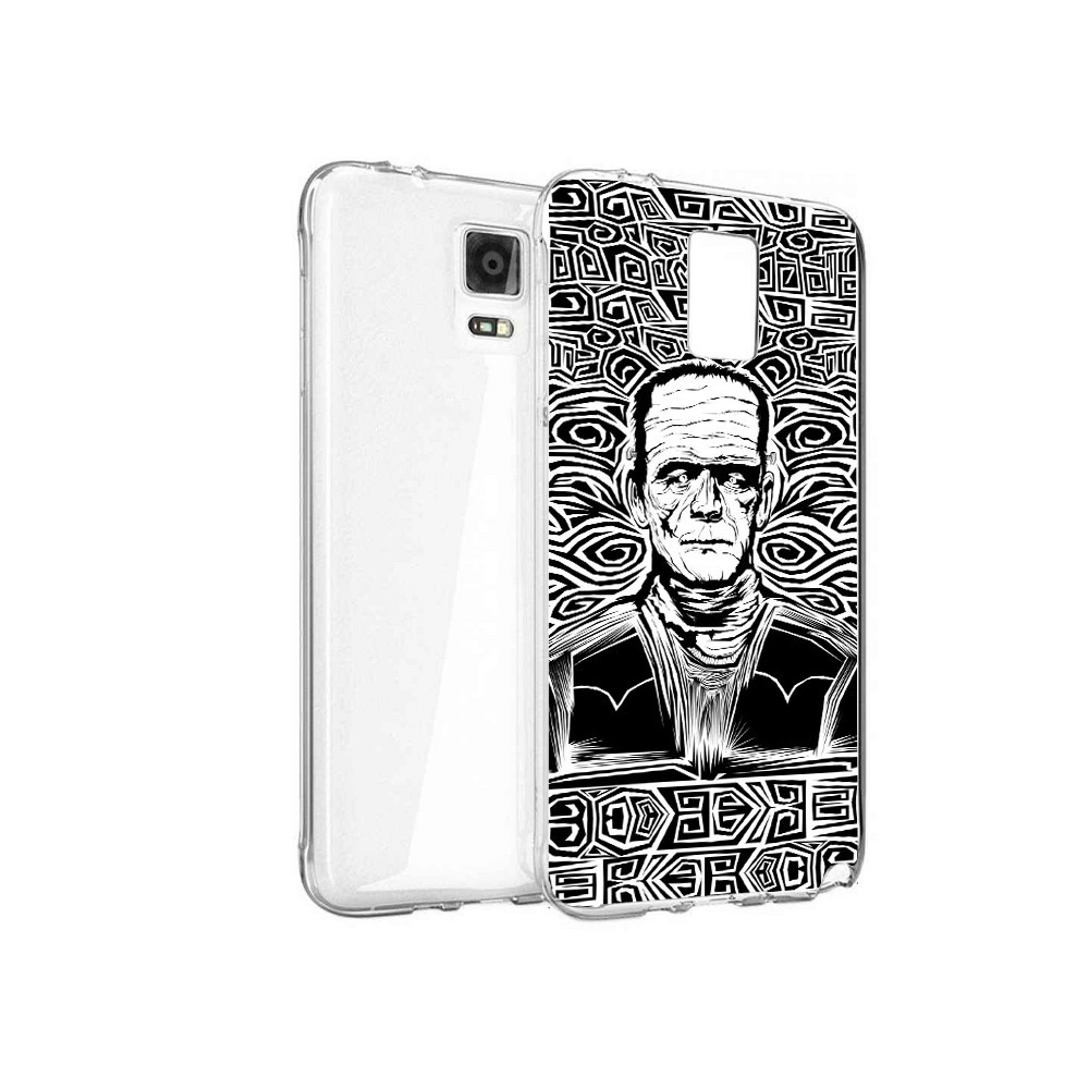Чехол MyPads Tocco для Samsung Galaxy Note 4 франкенштейн черно белый