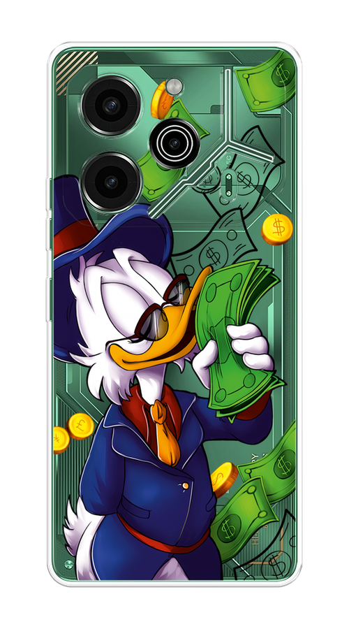 

Чехол на Tecno Pova 6 Pro 5G "Scrooge McDuck with Money", Синий;зеленый;белый, 305250-1