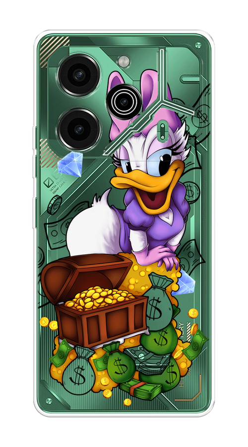 

Чехол на Tecno Pova 6 Pro 5G "Rich Daisy Duck", Коричневый;белый;фиолетовый, 305250-1