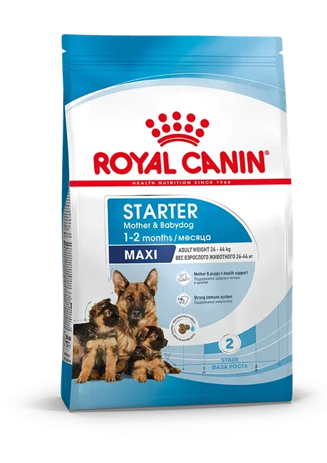 

Сухой корм для щенков Royal Canin Maxi Starter, для крупных пород до 2-х месяцев 4 кг, Maxi Starter