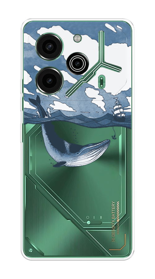 

Чехол на Tecno Pova 6 Pro 5G "Большой кит", Синий, 305250-1