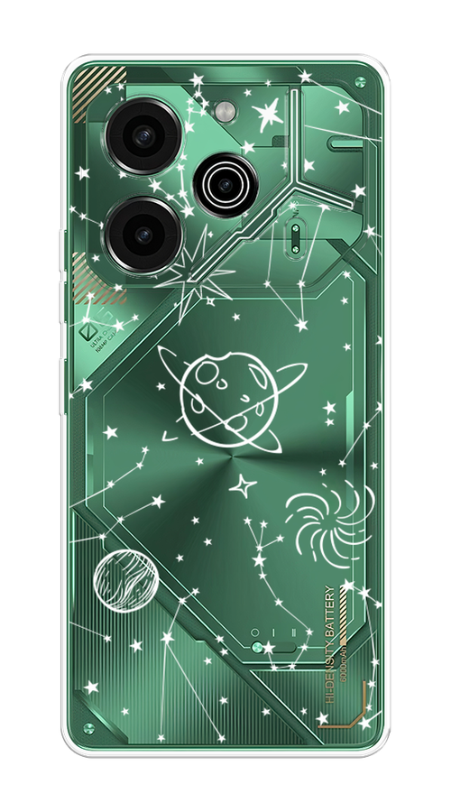 

Чехол на Tecno Pova 6 Pro 5G "Планеты в космосе", Белый, 305250-1