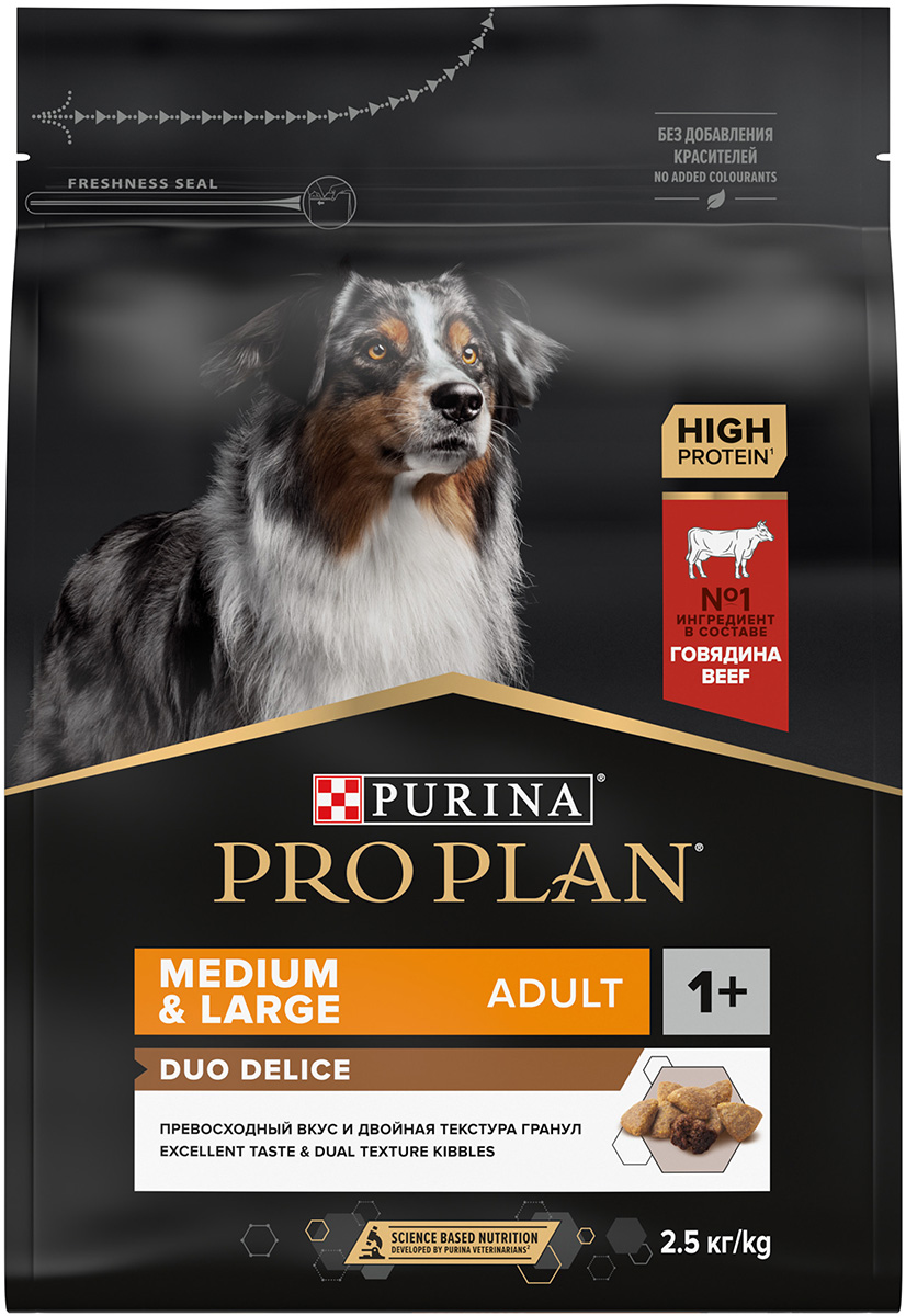 

Сухой корм для собак PRO PLAN Duo Delice Medium&Large Adult, говядина и рис, 2,5кг, Duo Delice Medium&Large Adult Adult