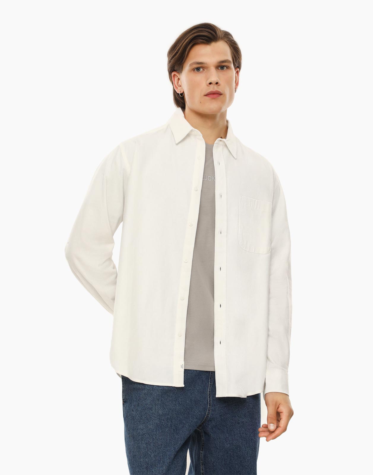 Рубашка мужская Gloria Jeans BWT001370 белая XS (40-42)