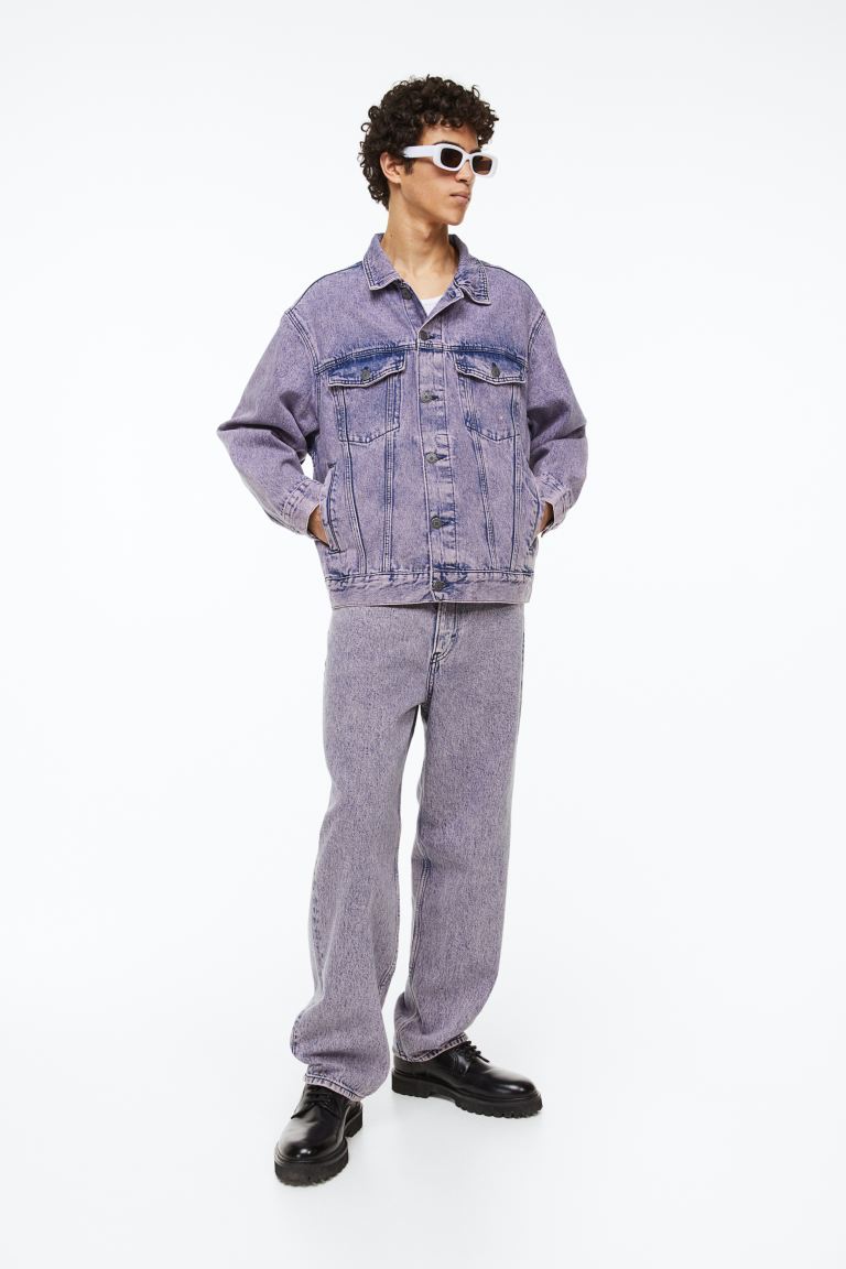 Джинсовая куртка мужская H&M 1130141003 фиолетовая L (доставка из-за рубежа)