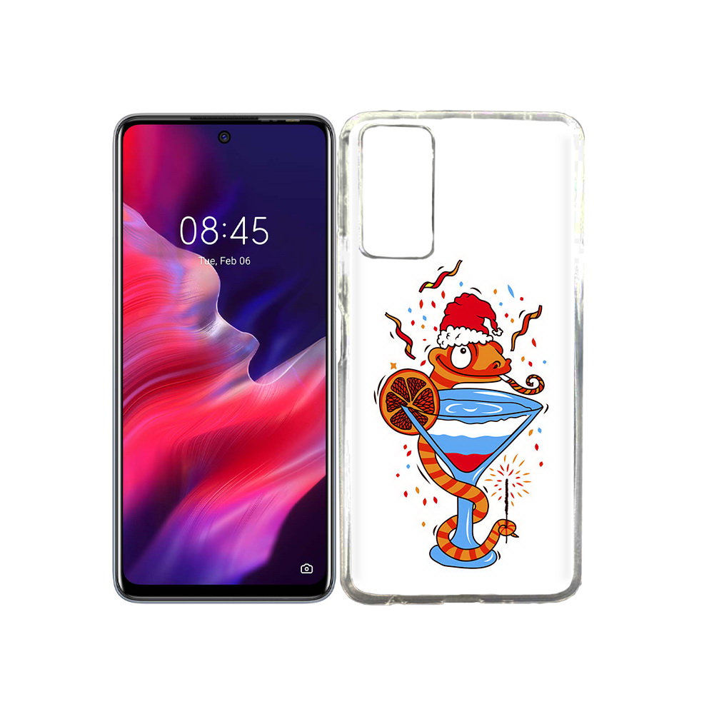 

Чехол MyPads Tocco для Tecno Pova 2 змейка, Прозрачный, Tocco