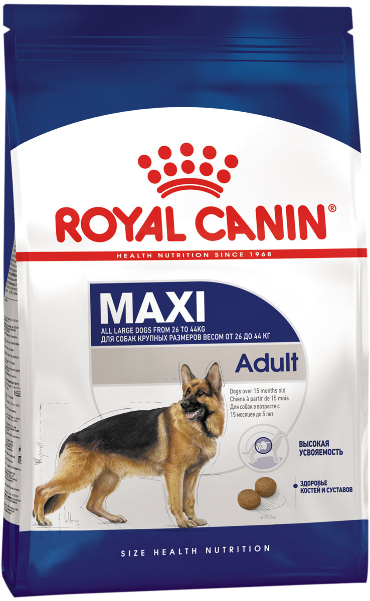 фото Сухой корм для собак royal canin adult maxi, рис, птица, свинина, 15кг