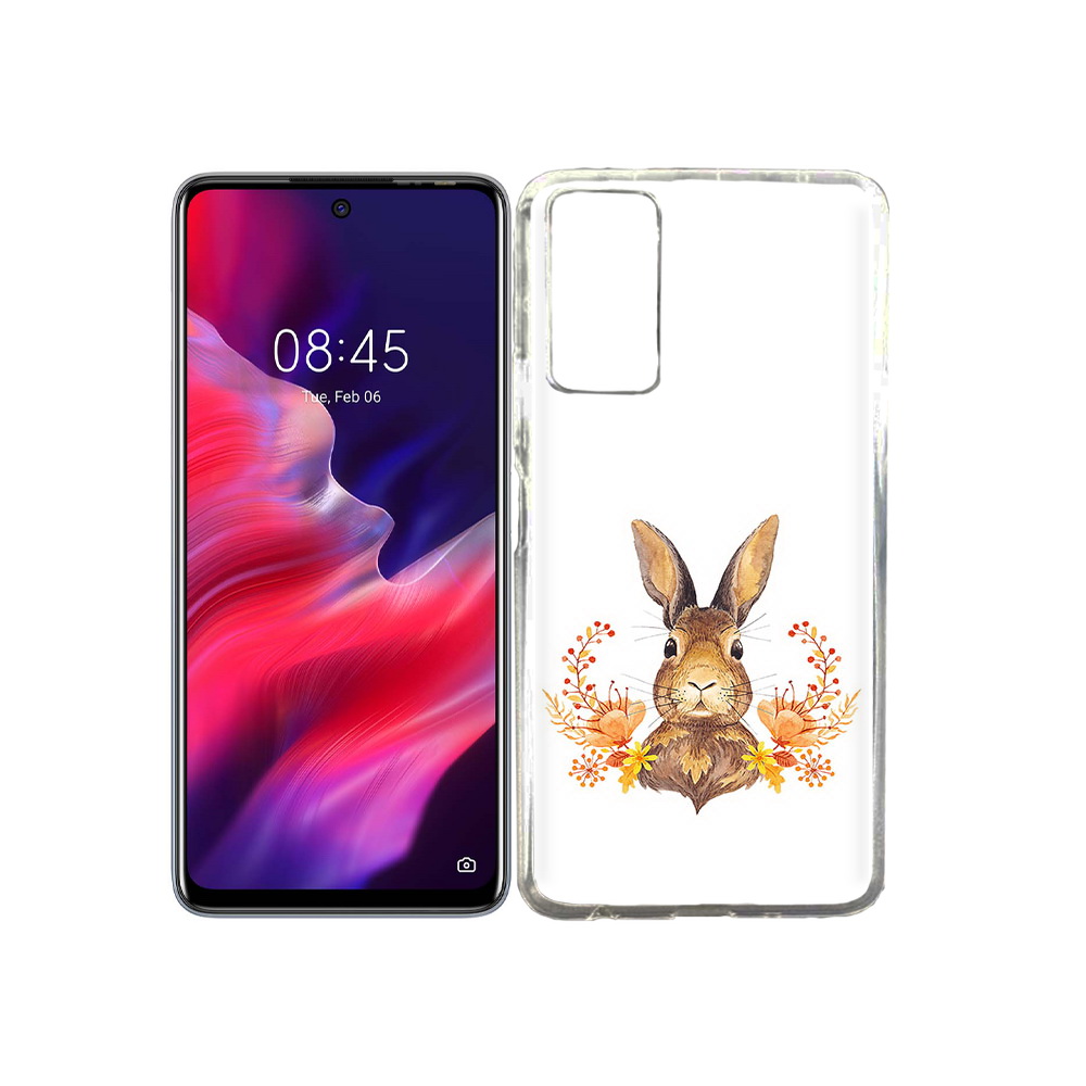 

Чехол MyPads Tocco для Tecno Pova 2 зайка в цветах, Прозрачный, Tocco