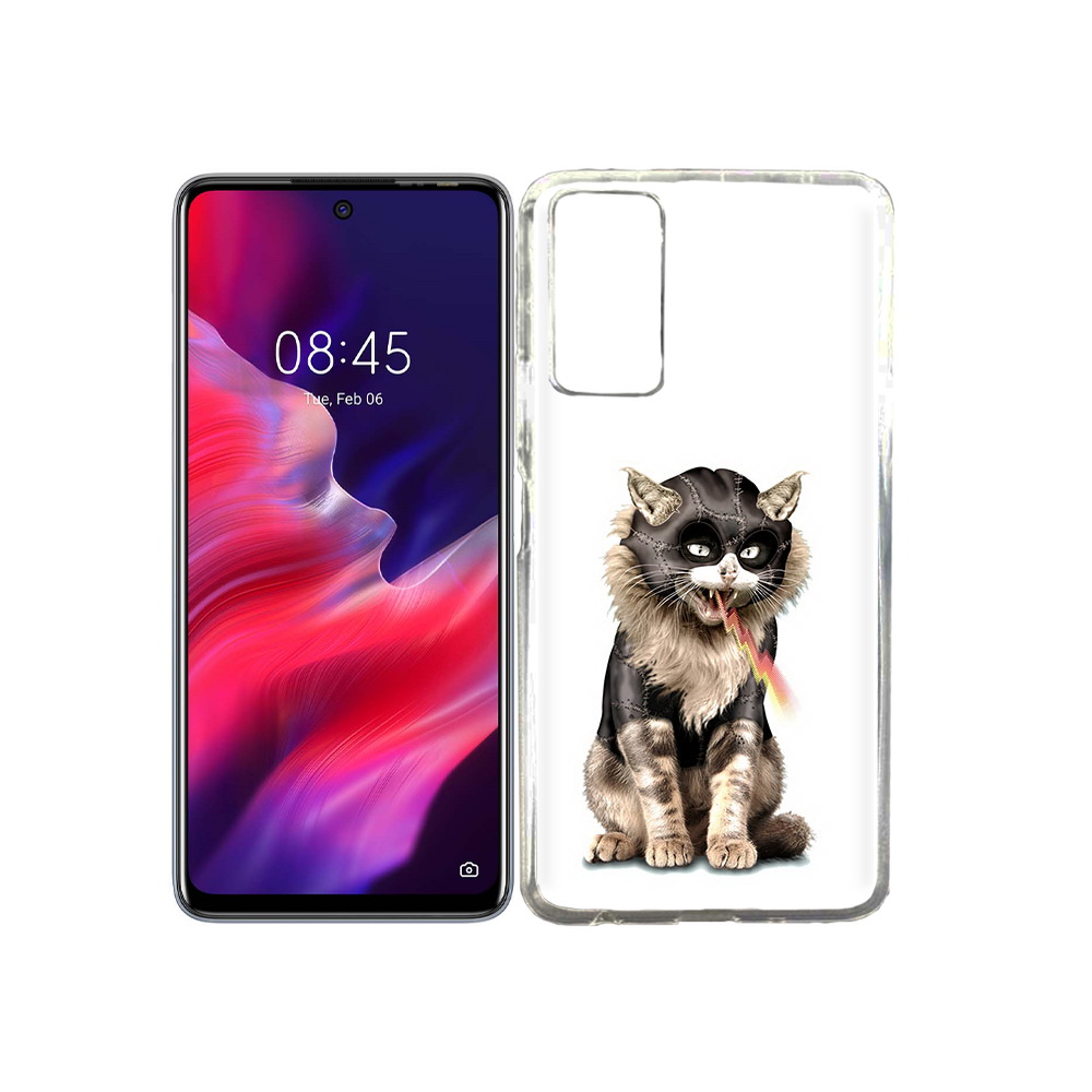 

Чехол MyPads Tocco для Tecno Pova 2 дьяволский кот, Прозрачный, Tocco
