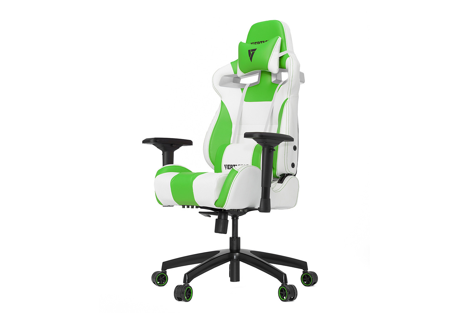 фото Игровое кресло vertagear s-line sl4000/фабрика - экокожа белая/зеленая