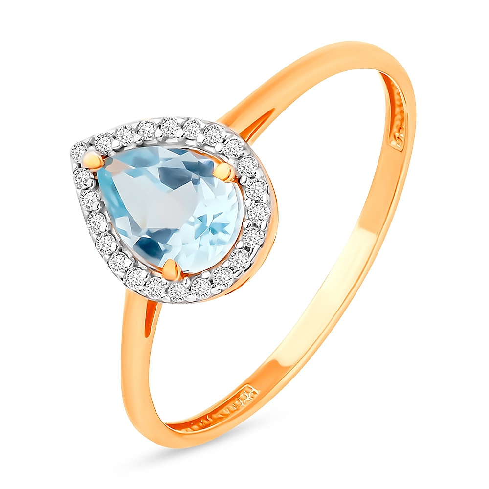 

Кольцо из золота р. , 585Gold 201013127, топаз\фианит, 201013127
