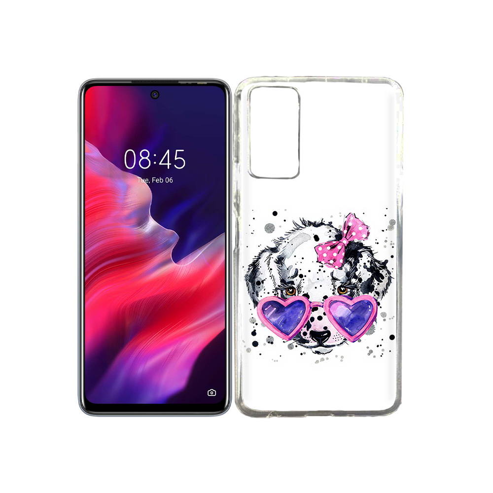 

Чехол MyPads Tocco для Tecno Pova 2 долматинец в очках, Прозрачный, Tocco