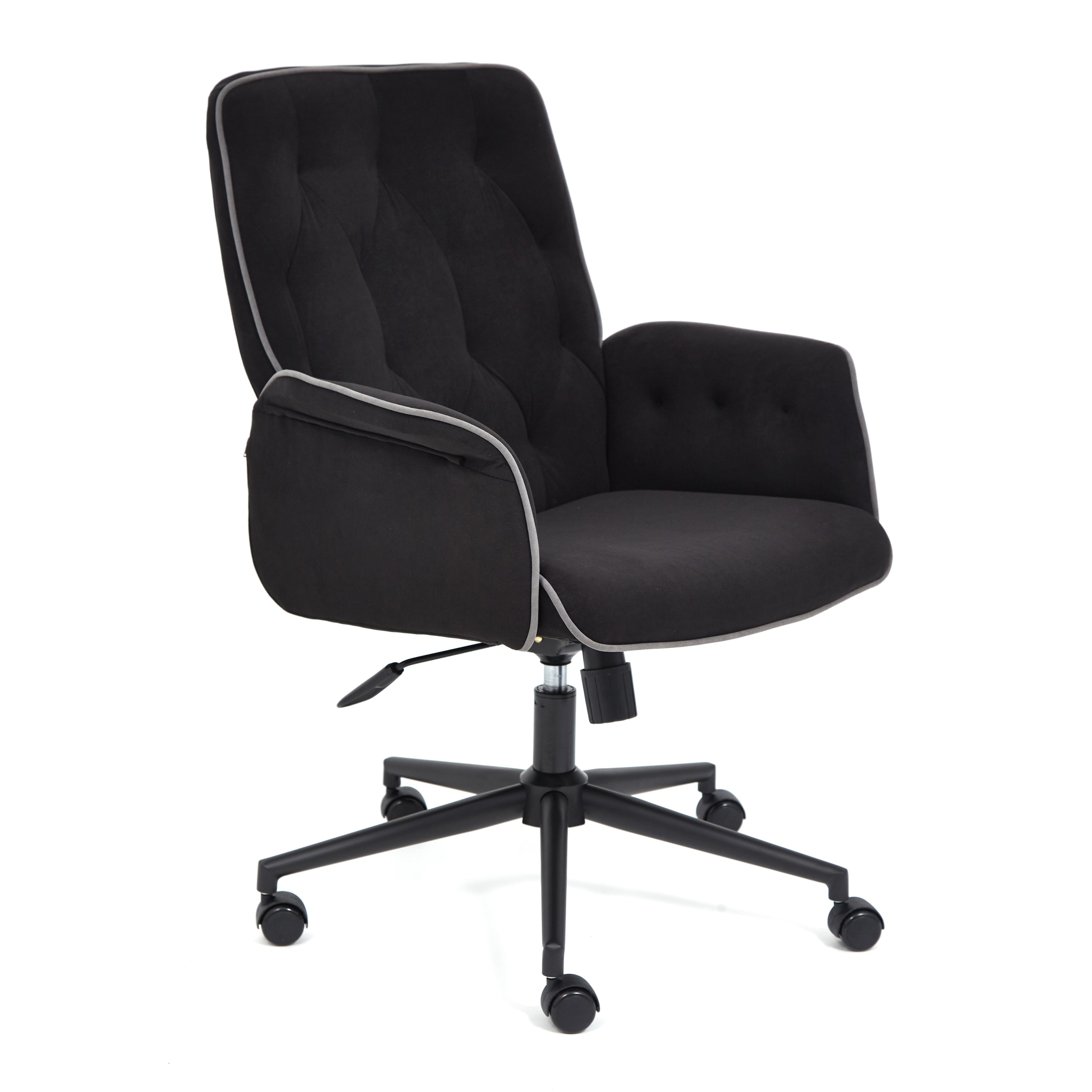 Кресло руководителя Madrid/Ткань флок черный (35)/серый