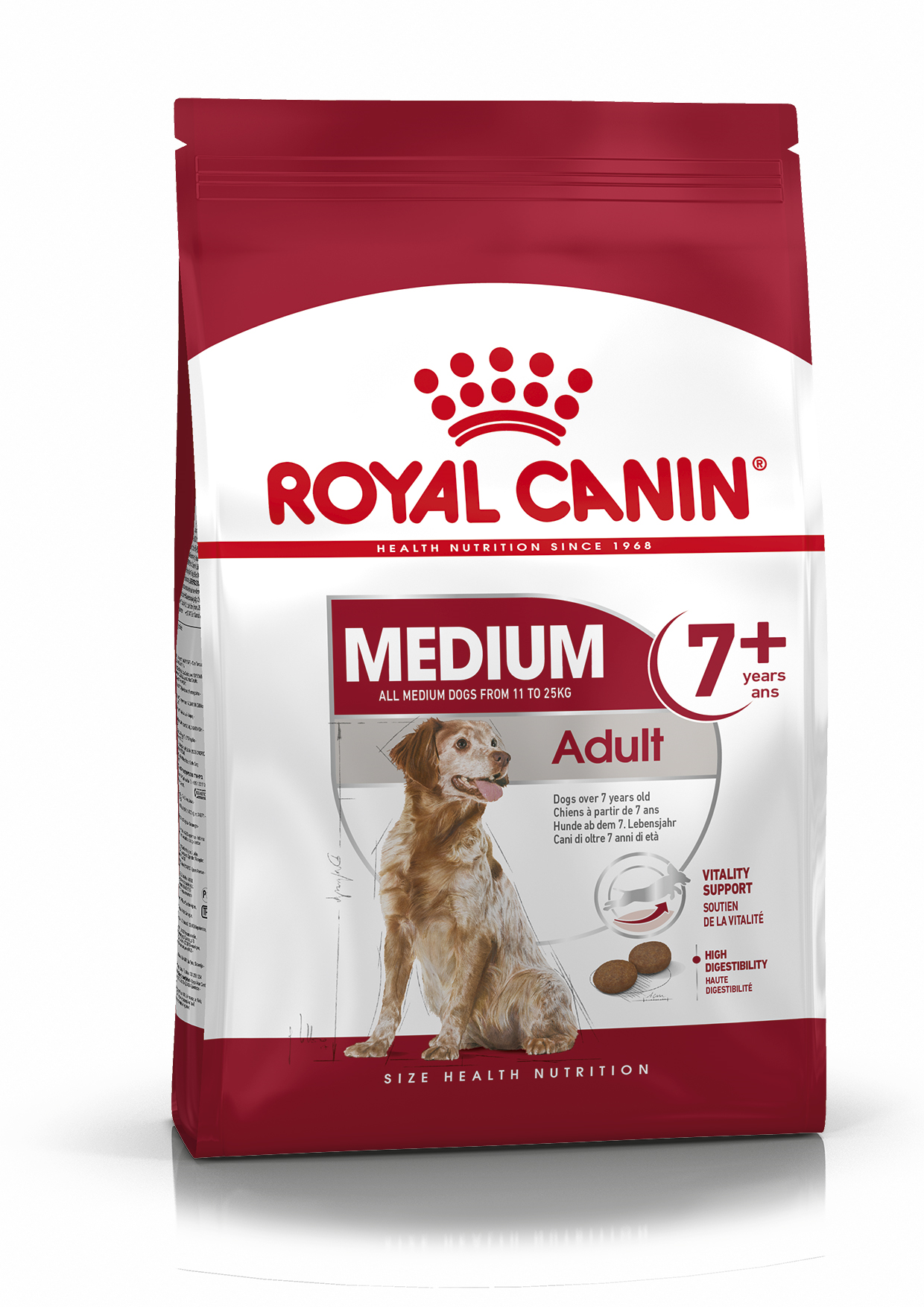 фото Сухой корм для собак royal canin adult 7+ medium, рис, птица, 15кг