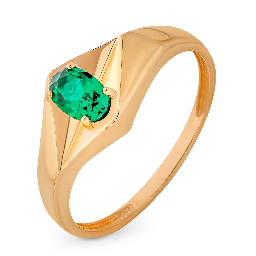 

Кольцо из золота р.  585Gold 199000286, изумруд искусственный, 199000286